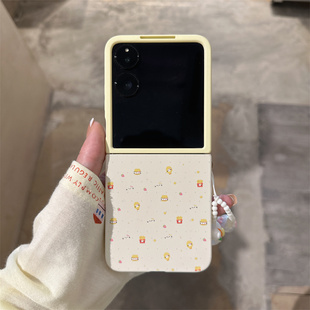 撞色汉堡凯蒂适用小米mix2手机壳三星Zflip7华为Pocket折叠荣耀OPPO PuraX保护套5 FindN3摩托罗拉razr60新款