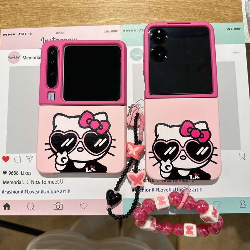 撞色墨镜凯蒂折叠屏手机壳