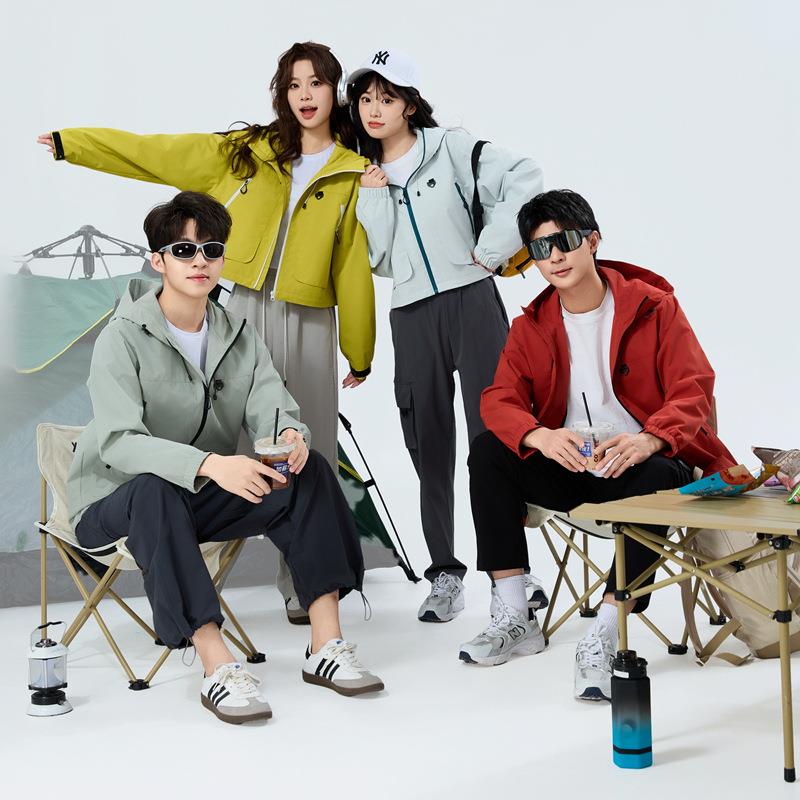 2025春季新款潮流爆款女款防风防水短款时尚连帽加网薄款风衣情侣