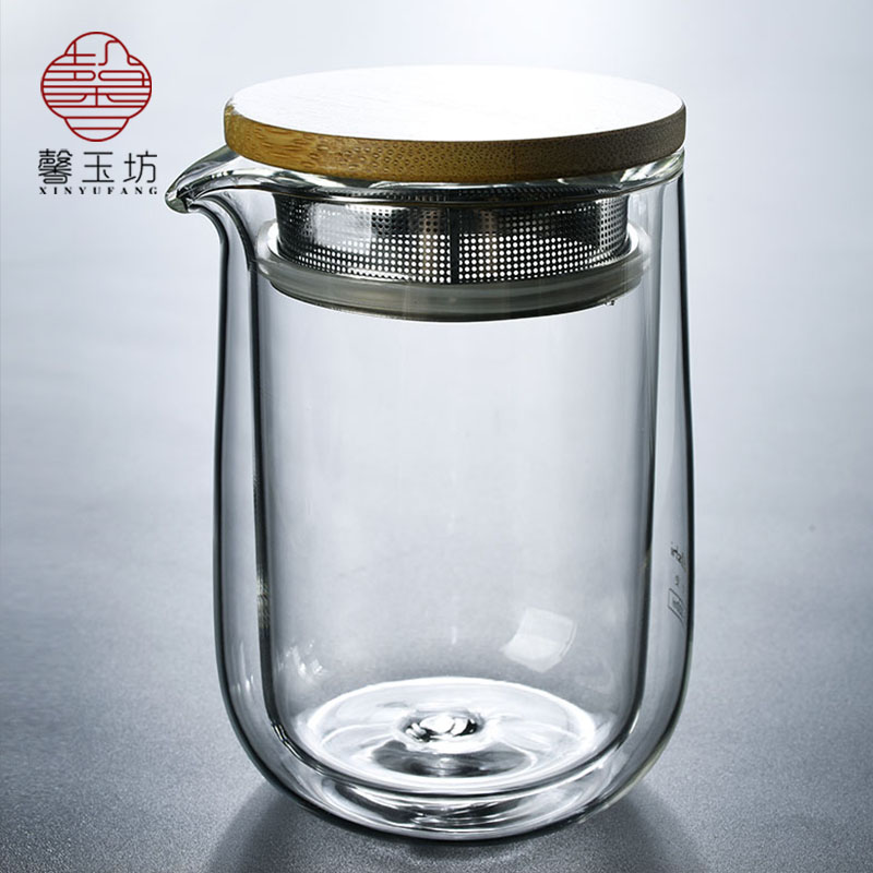 馨玉坊耐热双层玻璃茶壶旅行