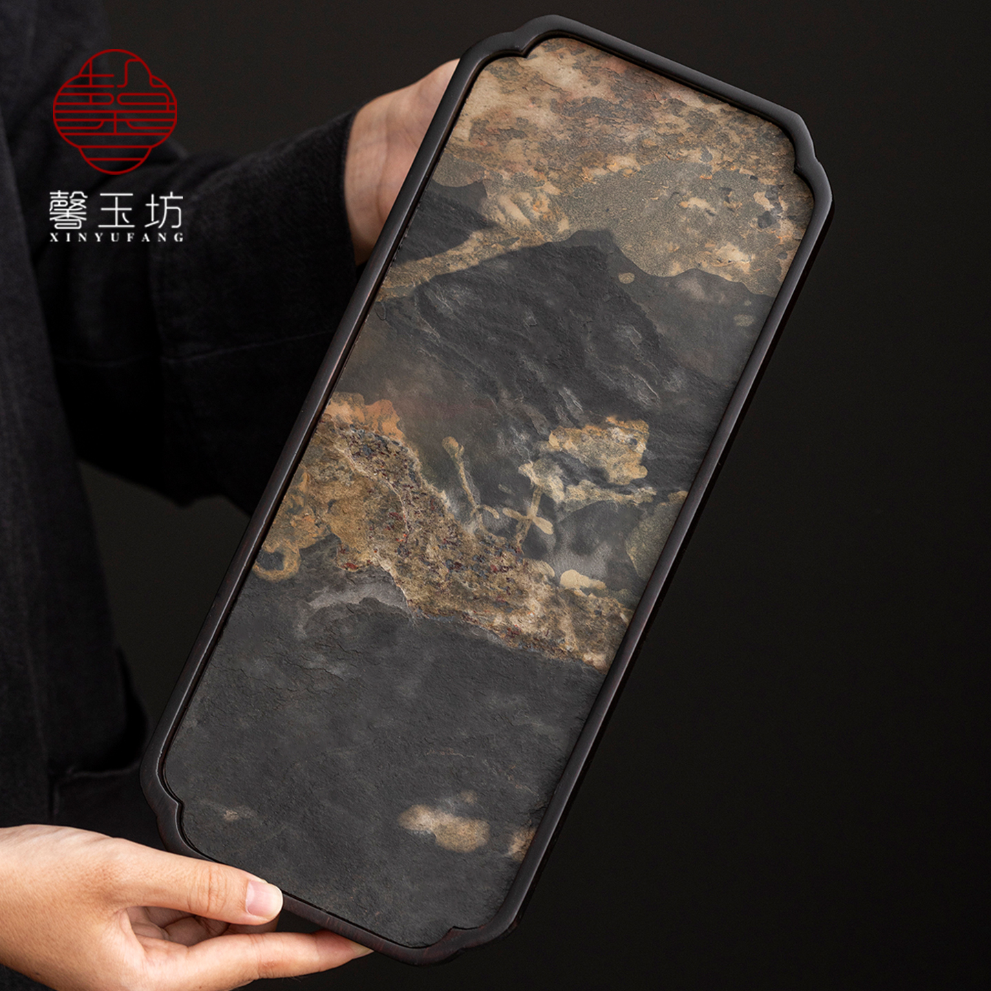 侘寂风岩石面板干泡盘禅意泡茶台