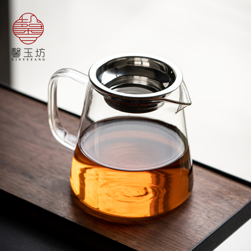 馨玉坊圆形平底透明玻璃公道杯