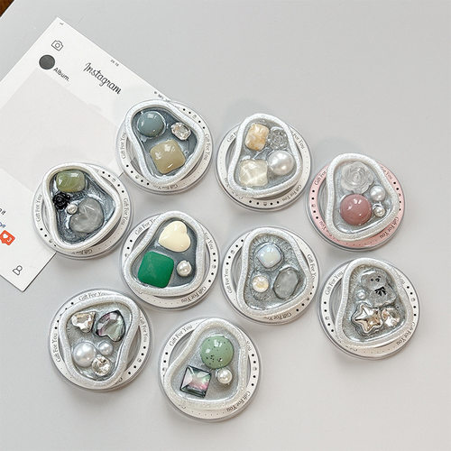 ins风磁吸韩国背贴可伸缩珍珠