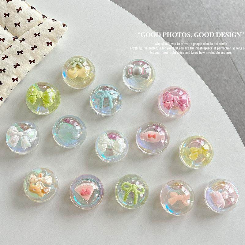 梦幻糖果蝴蝶结水晶球桌面气囊支架少女指环粘贴韩国创意
