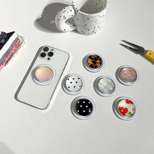 水晶球玻璃ins风手机气囊支架磁吸可拆卸看剧追剧支撑架爱心花朵