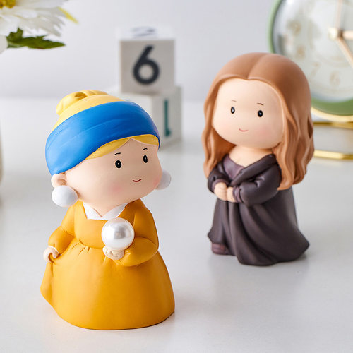 带戴珍珠耳环少女大艺术可爱治愈系小摆件桌面情绪礼物家居装饰品 - 封面