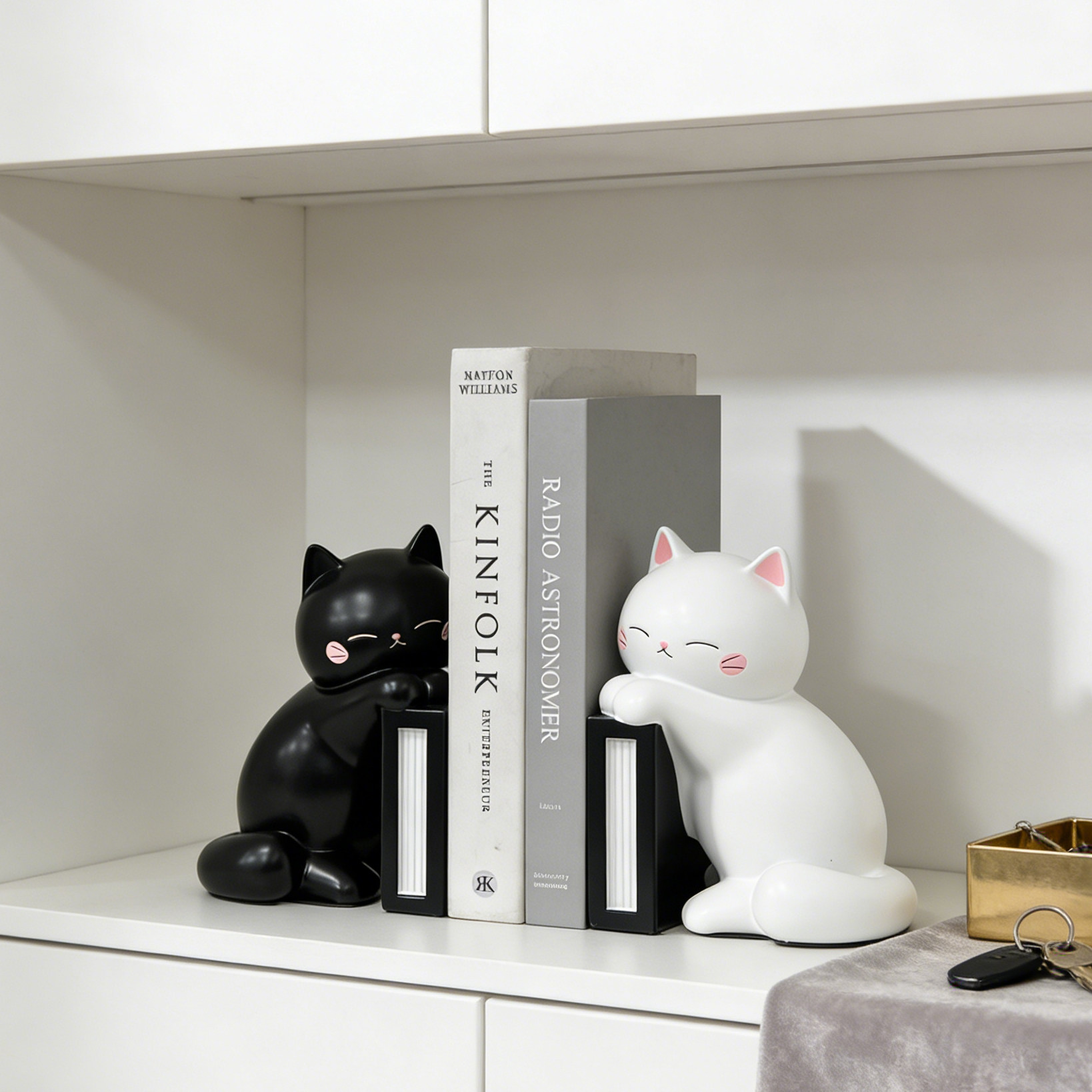 可爱治愈系猫咪书挡书桌面装饰品创意家居电视柜酒柜摆件生日礼物,家居饰品,桌面摆件,淘宝优惠券,粉丝福利购,淘宝优惠卷