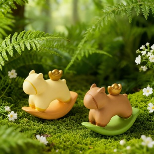 可爱小马桌面摆件陶瓷工艺品森林风装 饰品治愈系家居摆设