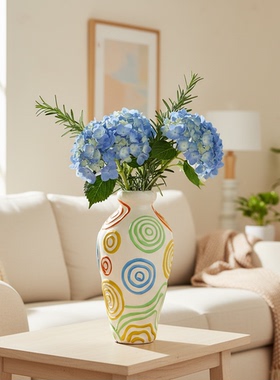 高级感小众彩色几何花瓶摆件