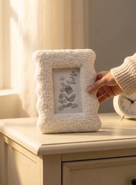 休闲简约毛绒相框桌面摆件