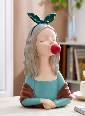 泡泡女孩摆件酒柜入户客厅办公室桌面礼物北欧轻奢ins家居装饰品