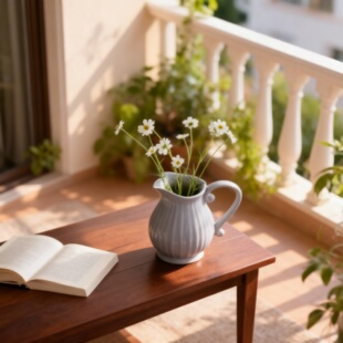 简约陶瓷花瓶水壶室内外摆件家居装饰白色手工制品