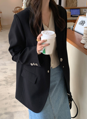 西装外套女2026春季新款韩版高级炸街设计感小众黑色小西服上衣