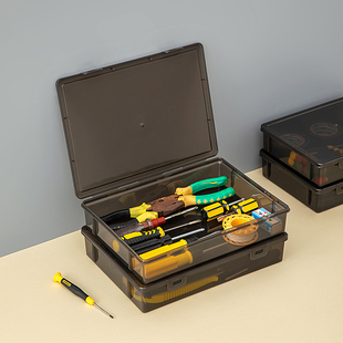 五金配件收纳箱大容量塑料家用杂物整理盒透明小螺丝零件工具箱子