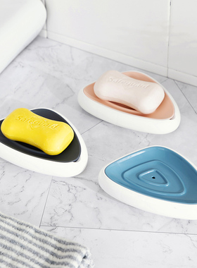 肥皂盒双层沥水香皂盒简约卫生间台面肥皂架浴室皂盒手工皂置物架