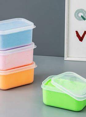 粘土密封盒透明分装盒饰品收纳盒密封塑料盒彩泥超轻粘土包装盒子