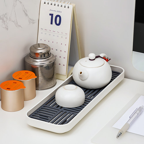 放茶具茶盘长方形家用客厅茶几茶台迷你双层沥水泡茶盘小型托盘