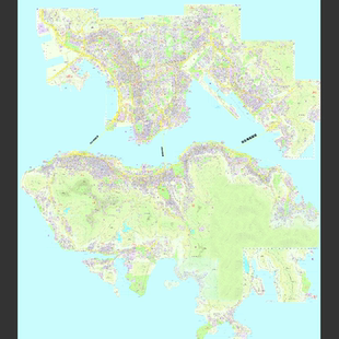 香港局部地图电子版区划图高清市县街道交通路线素材设计文件