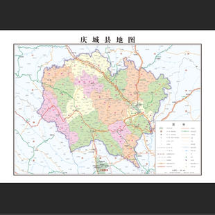 甘肃庆城县地图高清电子版矢量行政图市县街交通路线素材设计文件