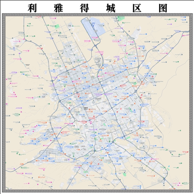 利雅得城区地图电子版高清省市县街道区域水系交通素材设计文件
