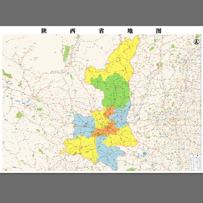 陕西省地图高清电子版行政图市县街交通路线素材设计文件
