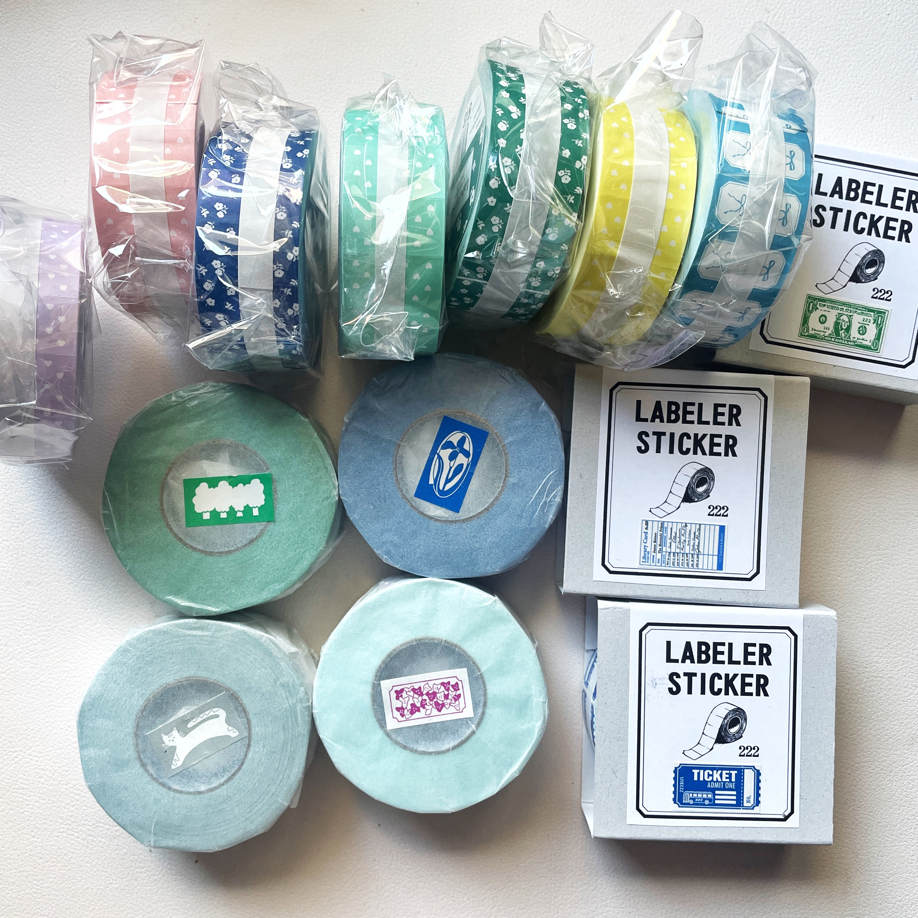 【现货】日本标签贴纸卷 forme彩色爱心222标签贴letterstand花花