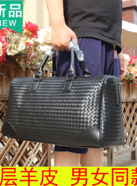 短途网红牛皮上飞机男旅行包大容量两用真皮质出差旅游轻便女背包