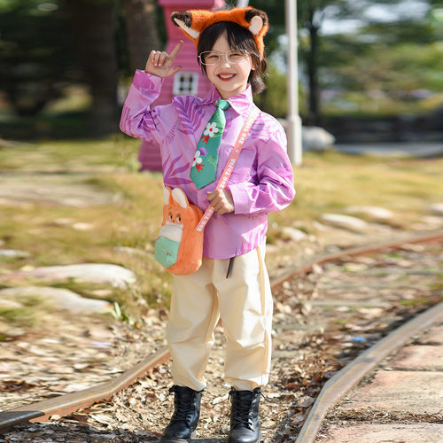 疯狂动物城2026春季狐尼克cos服儿童套装狐狸警官cosplay表演服