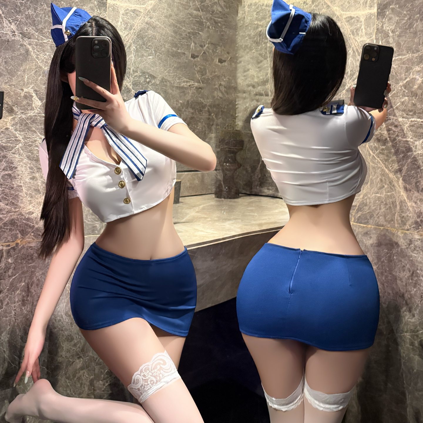 臻媚2025新款性感空姐制服套装女