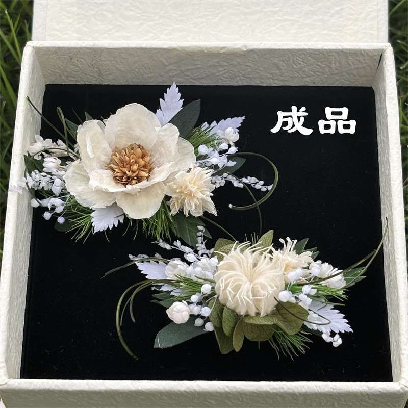 森系成品永生花戒指纯手工立体免做指环结婚订婚情侣礼物花朵戒指图片