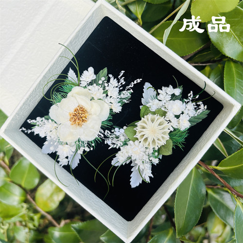 森系成品永生花戒指纯手工立体免做指环结婚订婚户外草坪摆拍道具
