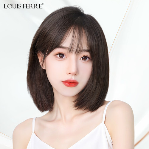 路易全真发薄款透气减龄短发假发