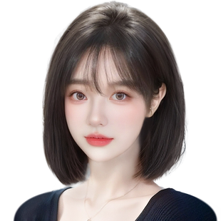 假发全头套女真发全真人发短发波波头蕾丝无痕隐形自然整顶假发套