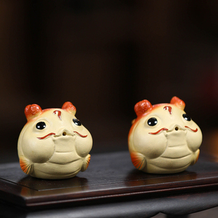 宜兴紫砂茶宠龙摆件创意泡泡龙桌面茶玩可养茶盘茶道香插鱼化龙