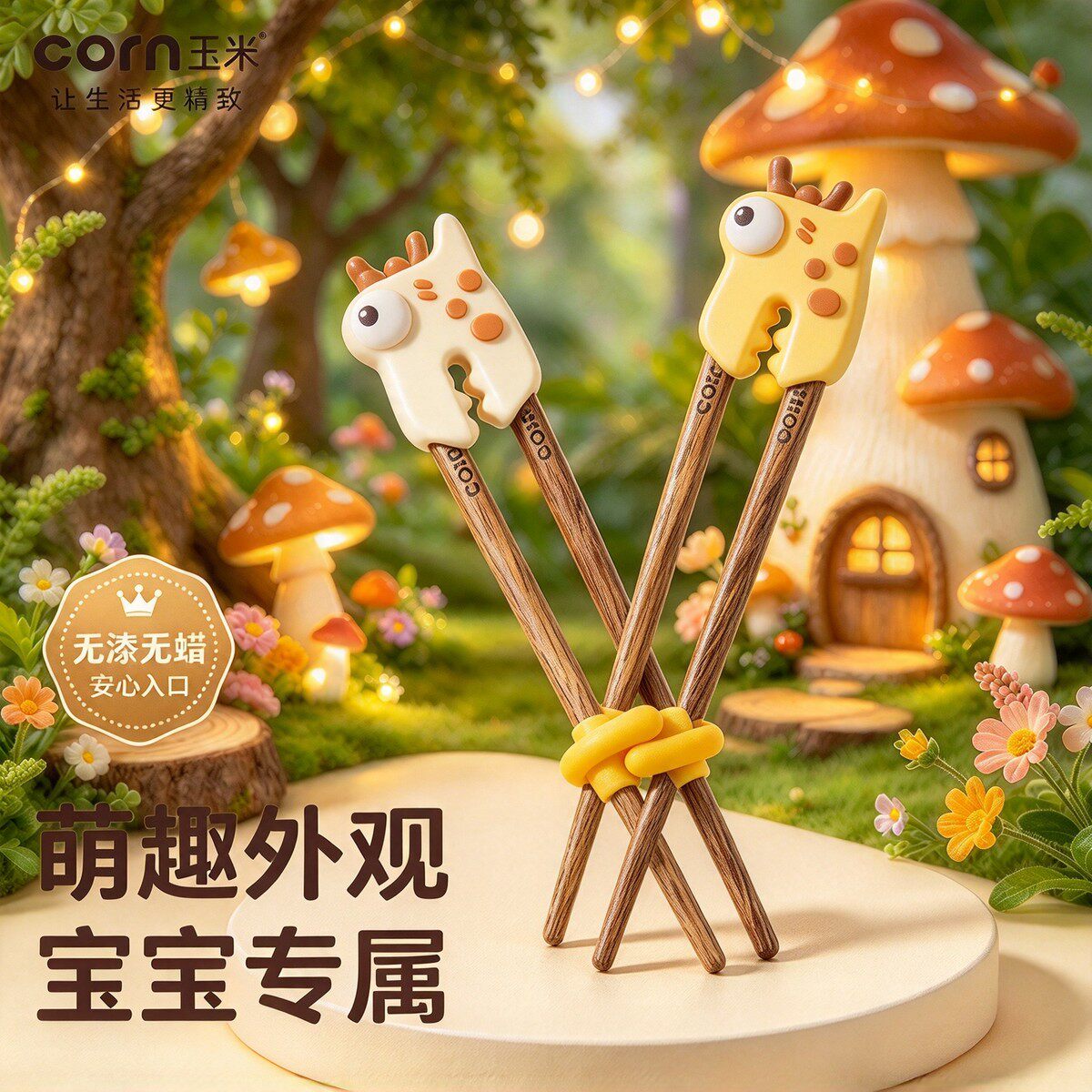 宝宝练习筷子儿童辅助筷婴儿训练筷一岁半食品级婴幼儿餐具三岁