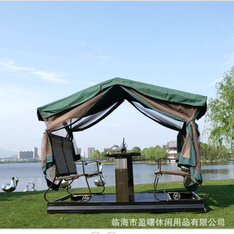 户外动力摇椅庭院摇动式四人秋千桌椅带顶蓬户外别墅动摇桌摇椅
