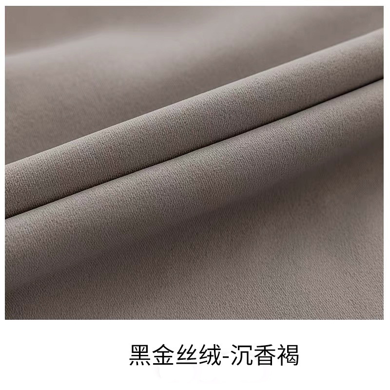 黑金高精密绍兴卧室全遮光窗帘雪尼尔柯桥窗帘加厚客厅奶油风