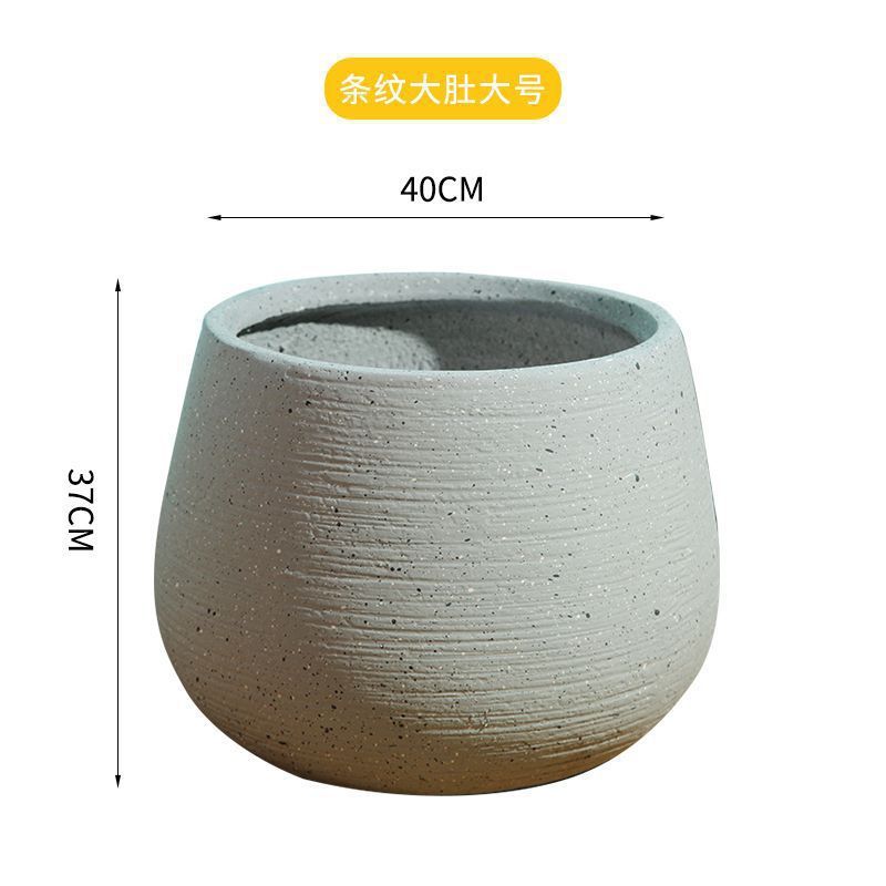 镁泥花盆圆球网红客厅商场室内外大号北欧落地绿植物盆栽球形花盆