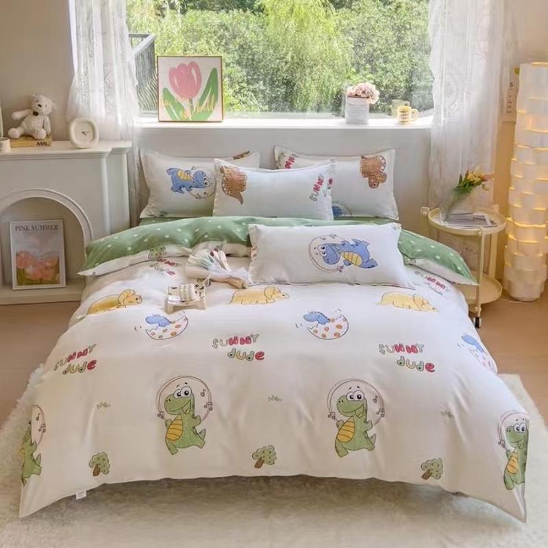 热销ri0t2023款四件套磨毛斜纹a类母婴级印花简约宿舍三件家用四