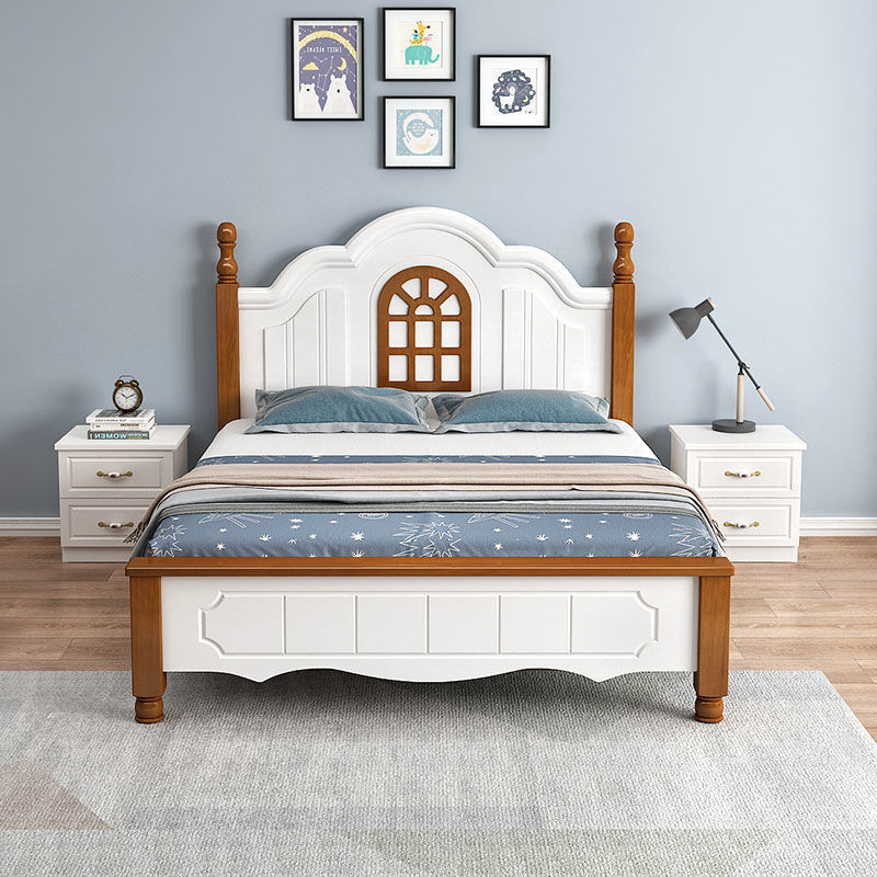 实木床儿童床1.8米现代简约美式经济型主卧1米2白色公主1.5欧式床