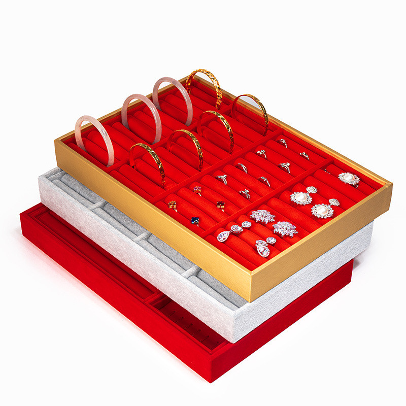 格子玉器手镯盒40位手镯托盘玉镯首饰展示架佛珠道具