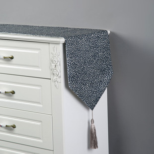 北欧提花豹纹斑点桌旗办公室样板间电视柜盖布装饰桌巾茶几