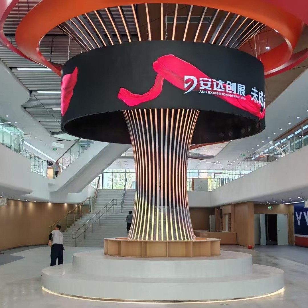 热销室内商场p2led全彩柔性高清显示屏环形屏弧形飘带屏球屏批发