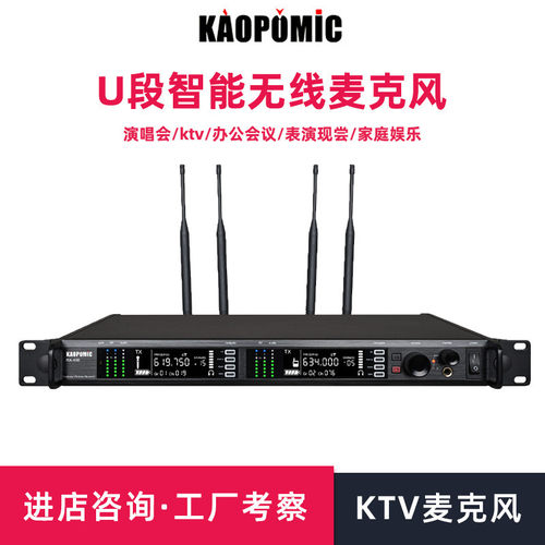 自动调频高频多信道Microphone超心型红外线一拖二无线麦克风