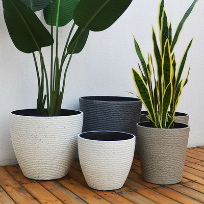 树脂花盆加厚耐用家庭阳台客厅大直径植树超大塑料花盆斯堪的纳维