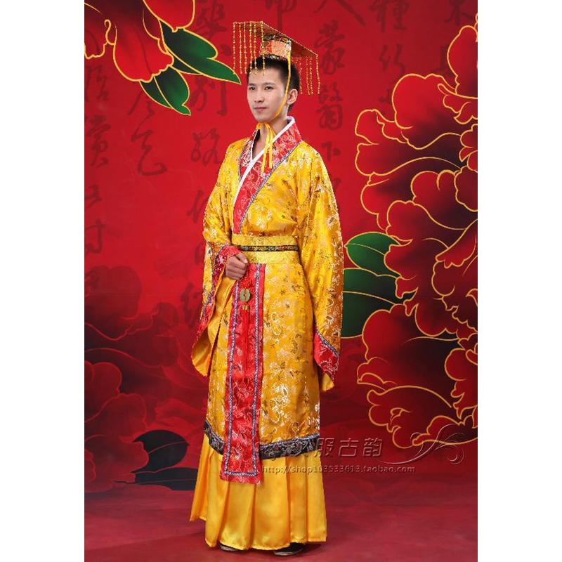 新品古装汉服男装成人儿童演出服太子服龙袍汉朝皇帝君秦王秦始皇