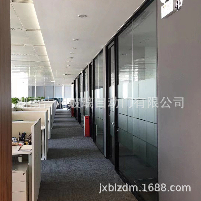 长沙超白磨砂玻璃隔断钢化玻璃铝合金不锈钢办公室钢化玻璃隔断
