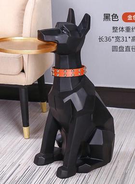 饰落地大型狗摆件乔迁新居礼品北欧轻奢客厅电视柜旁家居软装创意