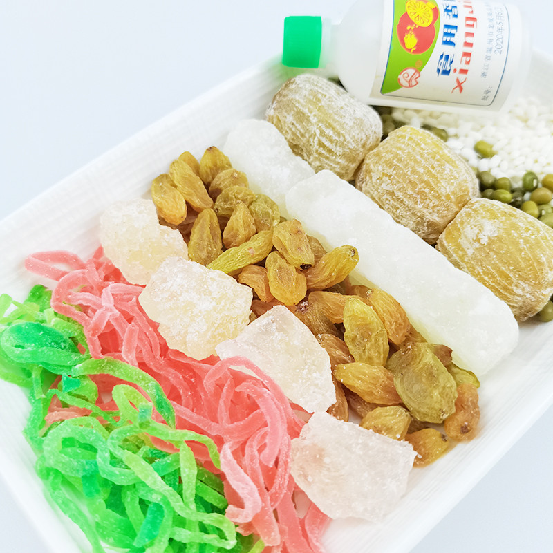 苏式绿豆汤配料苏州特产糖水商用原料青红绿丝冬瓜糖蜜枣薄荷香精