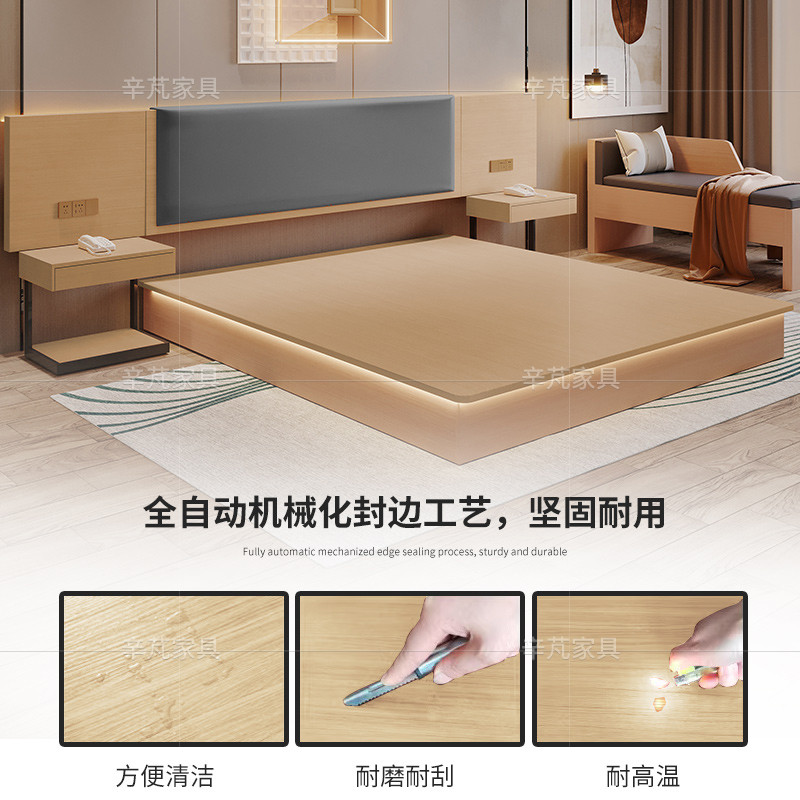 热销酒店家具标间全套民宿客房全床定 制床箱双季如家五宾馆床